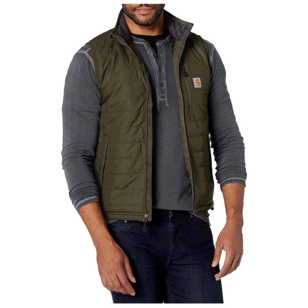 CARHARTT Rain Defender Lightweight Insulated Vest, Moss, Large, REG